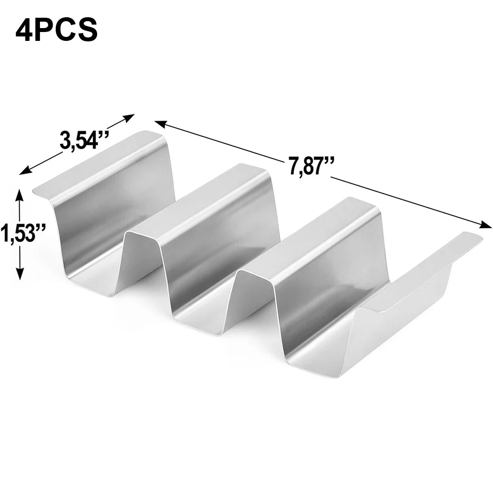 Stainless Steel Holder Taco Holder 19.05 8.99 4.52cm Stainless Steel Taco Holder Compact Taco Rack Easy To Clean