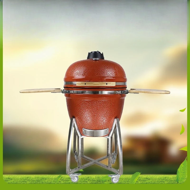 23.5 Inch Kamadobbqgrill Outdoor Charcoal Smoker Grilled Fish Grill Ceramic Grill Smoked Grilled Fish
