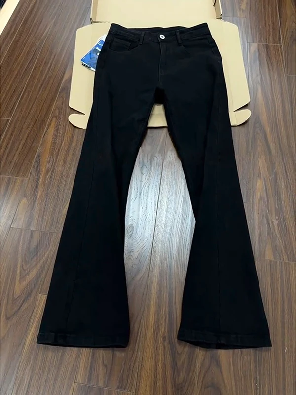 

Cleanfit Bla Men's Flared Jeans mid Waist Denim Straight Leg Trousers American Sle Autumn Faion Slim Fit Knife