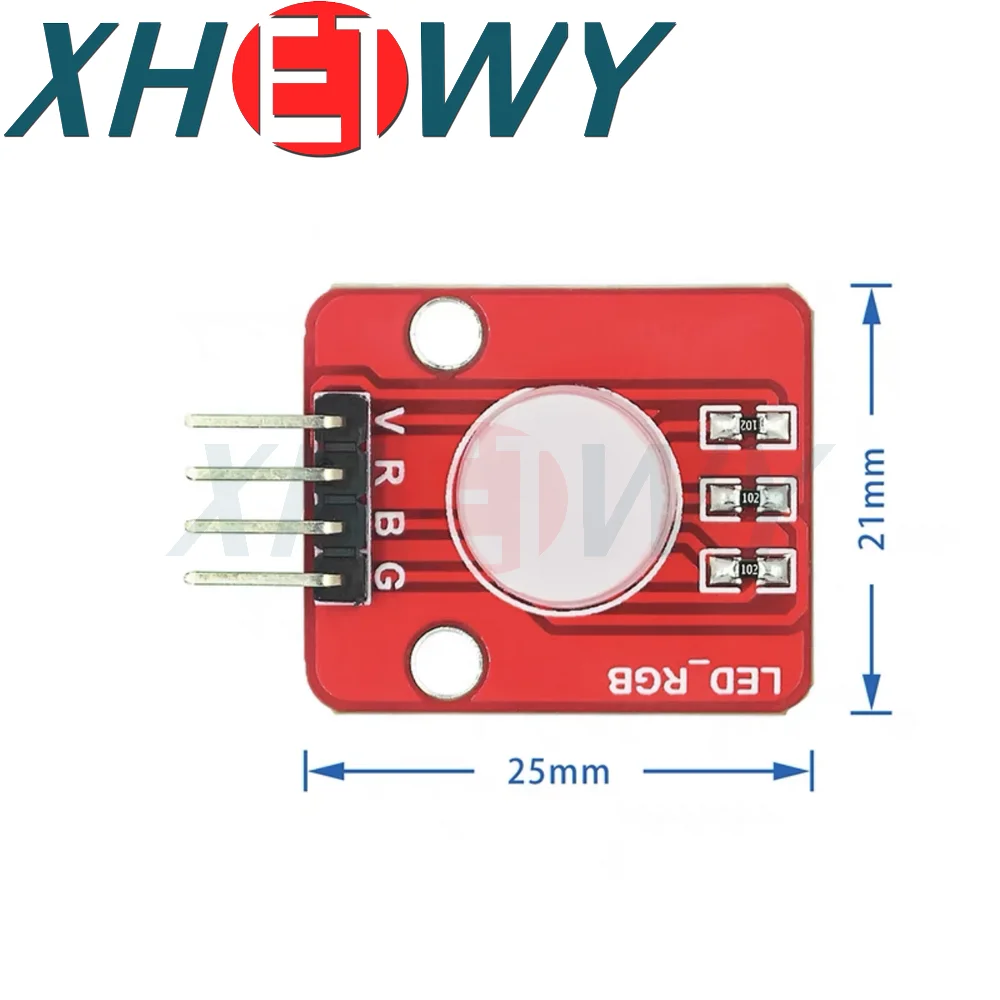 DC5V 10มม. RGB โมดูล LED กับดักทั่วไปแสงไดโอดเปล่งแสงสามสีโมดูล LED RGB เต็มบล็อกตัวต่ออิเล็กทรอนิกส์