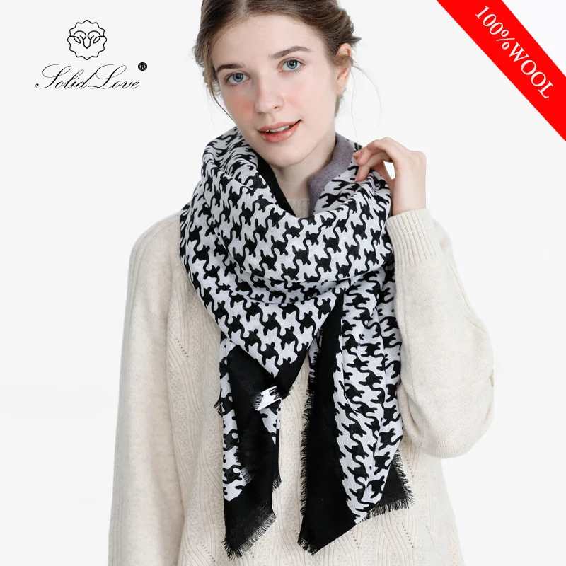 

Fashion Scarf for Woman houndstooth Scarves Winter Square scarf Bufandas Plaid Men's Women's Winter Scarves Cashmere Scarfs