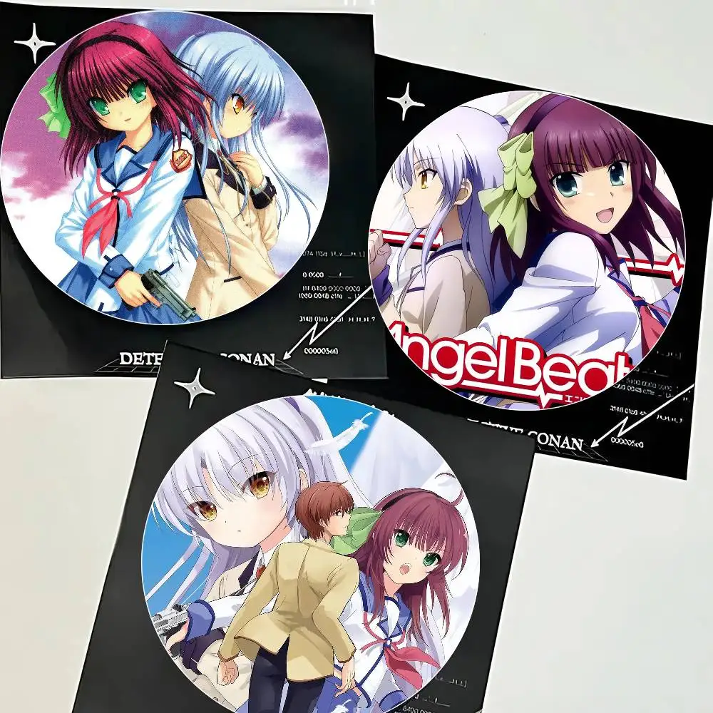 Angel Beats! Anine Cartoon Style Badge Brooches On Backpack Decoration Round Enamel Pins For Accessorys