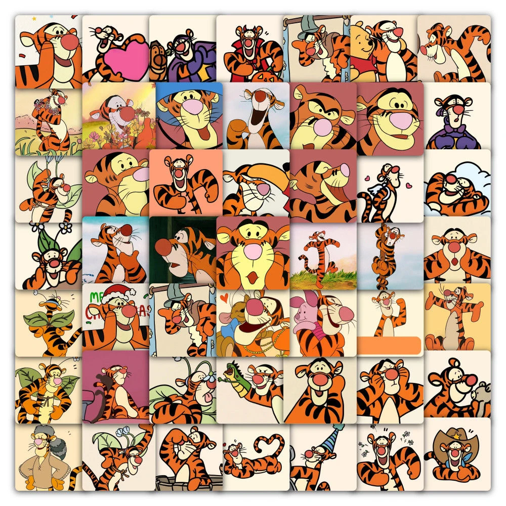 10/30/59pcs Disney Cute Funny Cartoon Tigger Stickers Stationery Laptop Notebook Phone Decoration Sticker Decals for Kids Toys