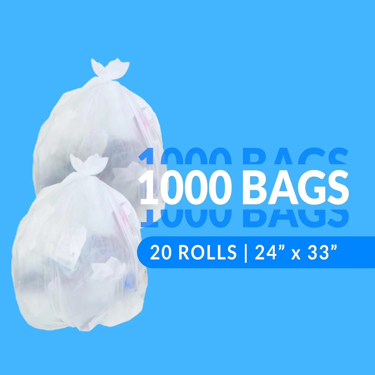 uperValue 13 Gallon Trash Bags 1000 Count Bulk | Tall Kitchen | Can Liners | Clear Multi-Use Garbage Bags