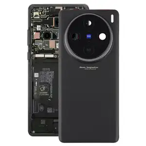 Bilashmart vivo X100 Pro Back Cover vivo X100 Pro 5G V2324A V2309 with Camera Lens Cover Phone Parts Rear Housing Case Replacement
