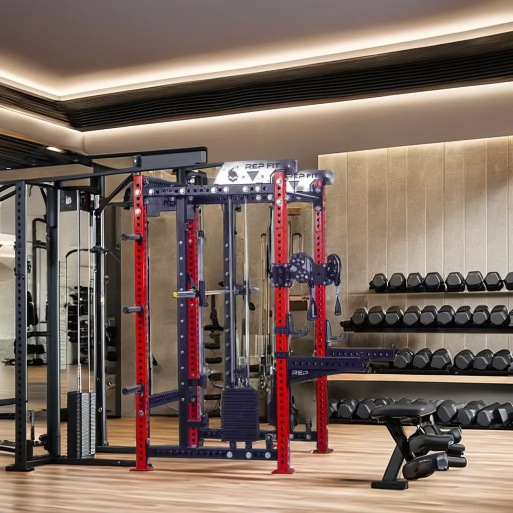 

High Quality Multifunctional Gym Smith Machine Gym Lat Pull Down Low Row Fitness Equipment Squat Rack With Cables Machine
