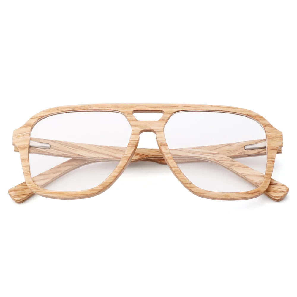 HDCRAFTER 100% Natural Wood Glasses Frame for Men Oversized Wooden Myopia Prescription Optical Glasses Spectacle Clear Lens 5623