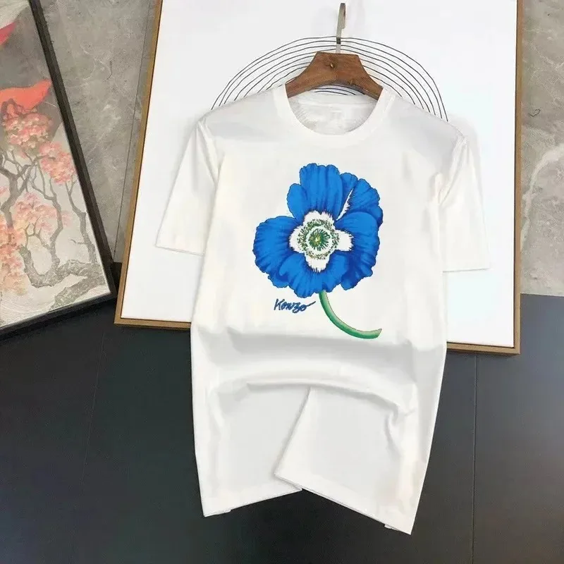 Plus Size Cotton T Shirt France Luxury Brand Women Men Cotton Tshirt Female T-shirt Summer Oversized Flowers Tee Clothes Winter