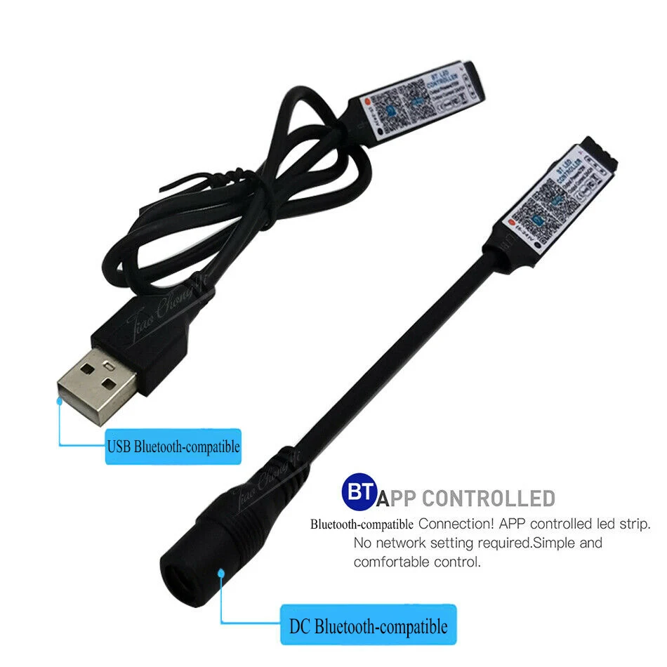 Mini RGB BT Bluetooth-compatible Controller Music LED Light Strip Controller for RGB Tape Lights Smart APP Control DC 5V 12V 24V