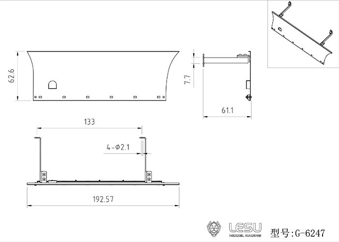 Traktor 1/14 LKW-Modell Spielzeug R620 R470 Pedal-Seitenschweller Werkzeugkasten-Set – Detail 1