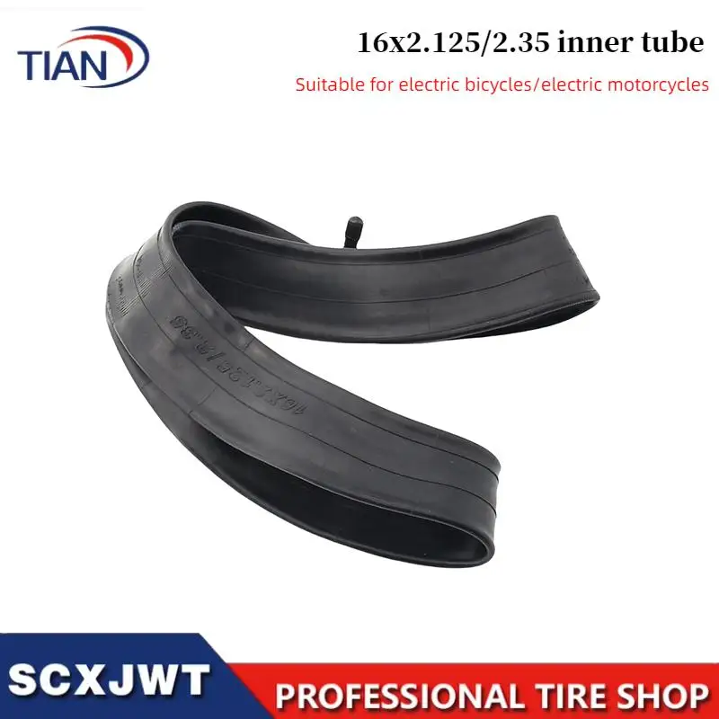 1/2/5/10PCS Straight 16x2.125/2.35 inner tube straight mouth, suitable for children's bicycle/folding bicycle scooter inner tube