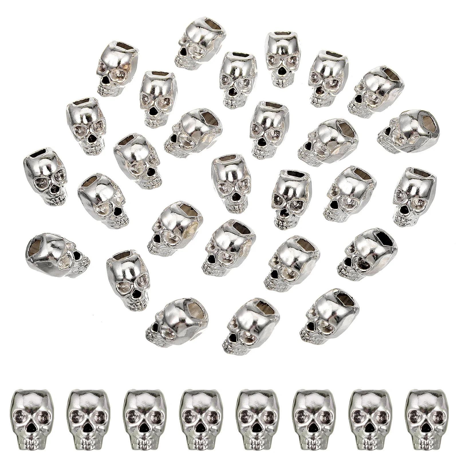 

30 Pcs Jewelry Making Materials Bracelet Spacer Necklace Accessories Skull Design Beads Unique