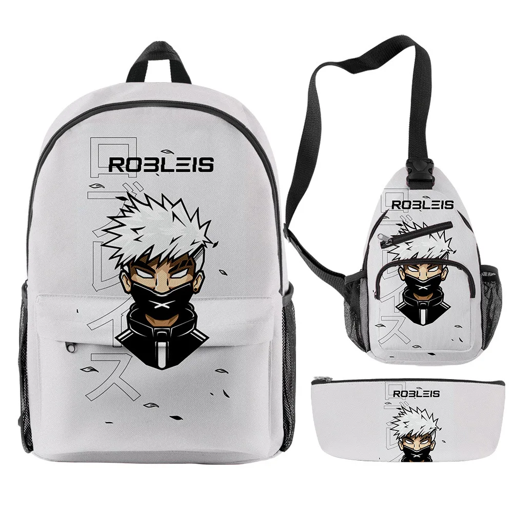 

Fashion Youthful Funny Robleis IUTU 3pcs/Set Backpack 3D Print Bookbag Laptop Daypack Backpacks Chest Bags Pencil Case