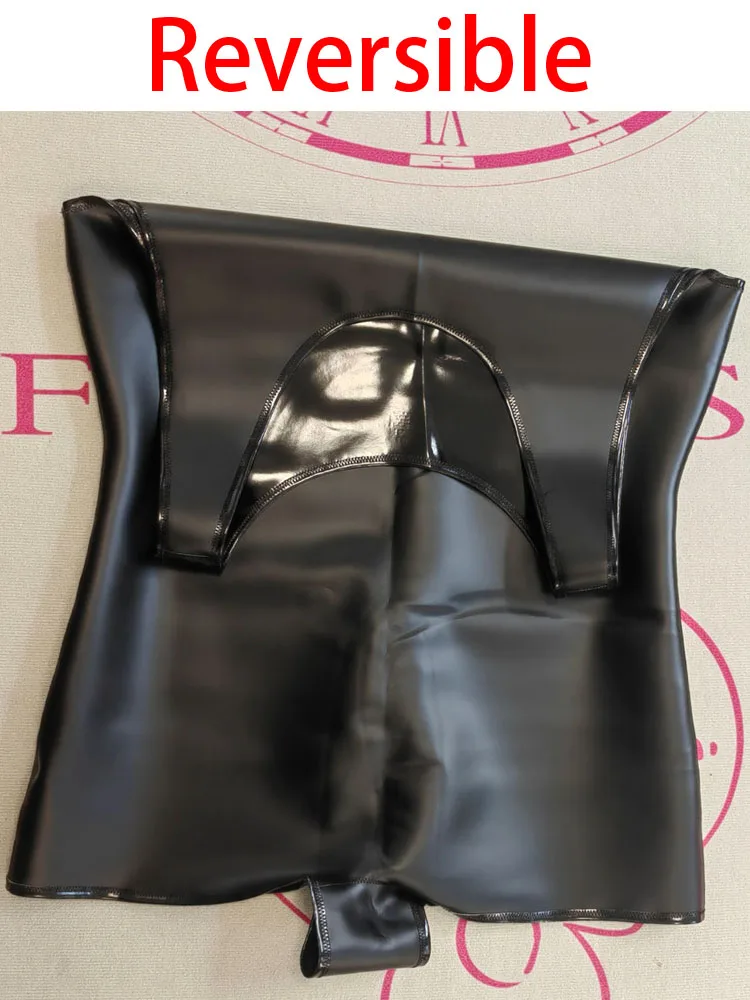 XS-3XL Shiny Matt Double Sided PU Leather Reversible Vest Catsuit Faux Latex Wet Look PVC Tank Tops Bodysuit Hot Shapers Teddies