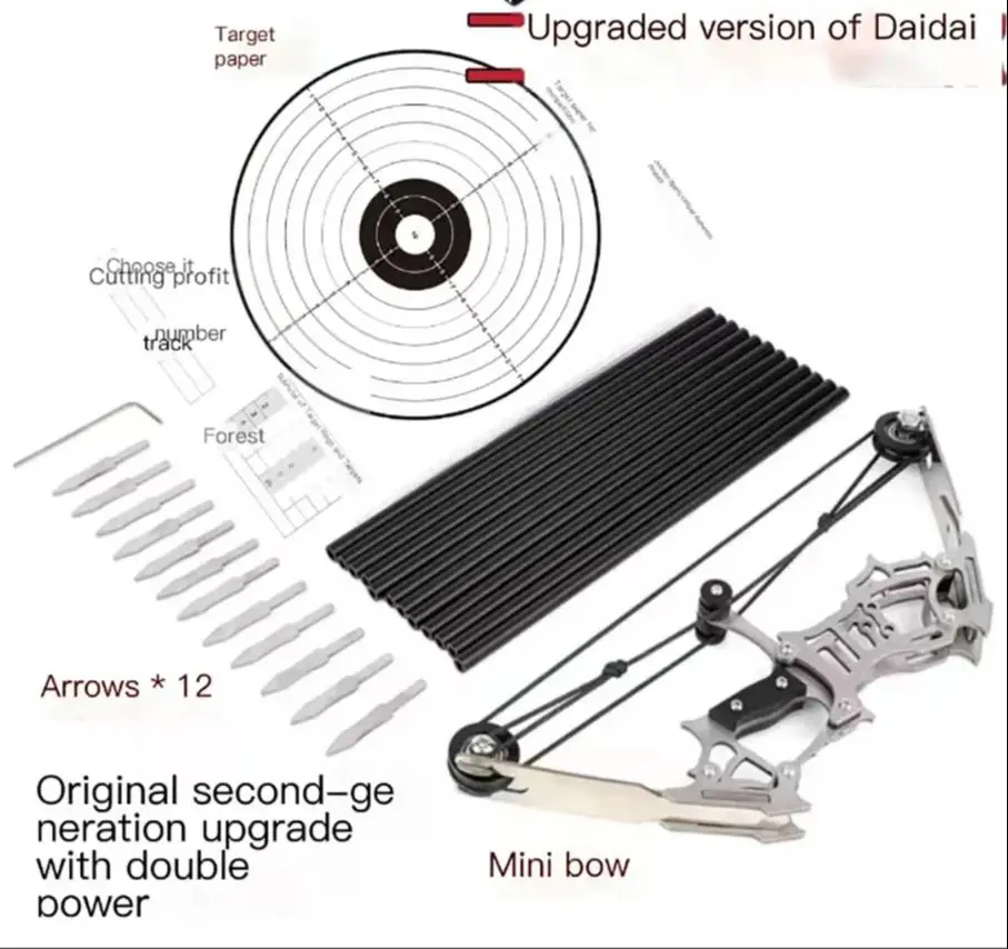 

Mini Composite Bow and Arrow, Powerful Decompression, Target Shooting, Soldier Weapon, Small Bow, Rare Little Gadget