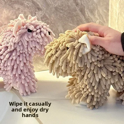 Neues Hundeförmiges Handtuch Weiches Welpen-Themen Chenille-Handtuch Hochabsorbierendes Handtuch für Bad & Küche – Detail 5