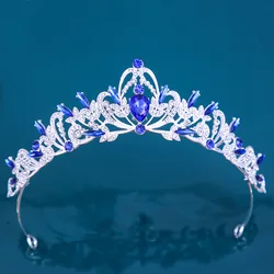 KMVEXO Multiple Color Crystal Crowns Tiara For Women Girls Wedding Rhinestone Bridal Party Crown Diadem Hair Jewelry Accessories