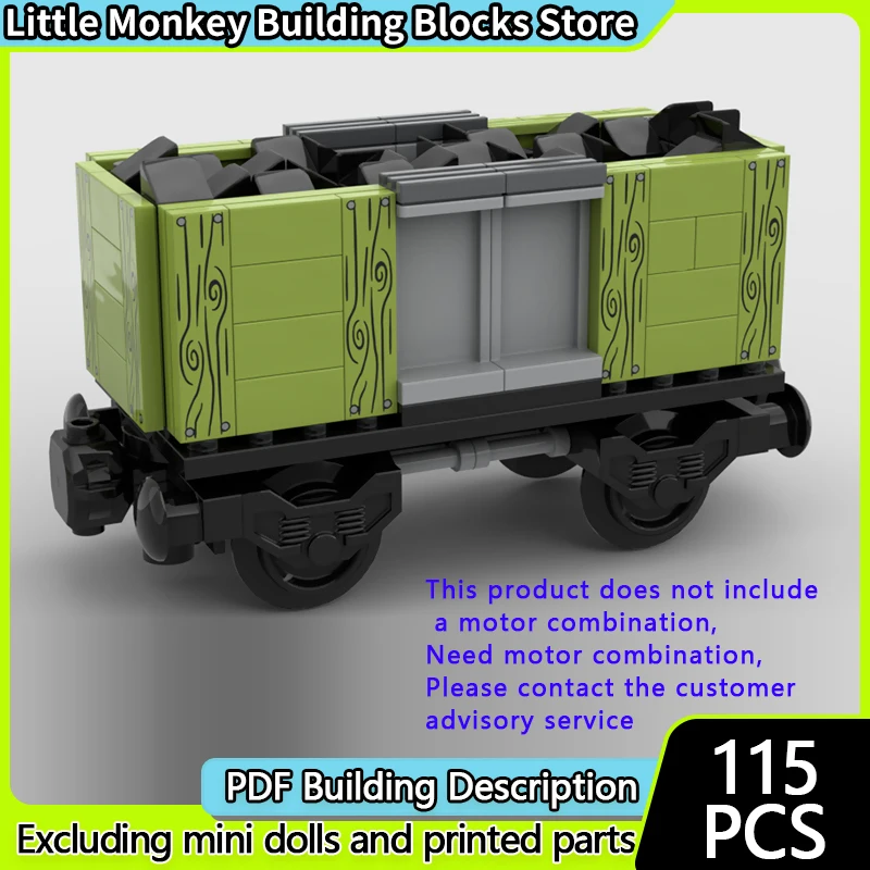 

City Car Model MOC Building Bricks Railway Wooden Open-Top Wagon Modular Technology Children Holiday Gifts Assemble Toys Suit