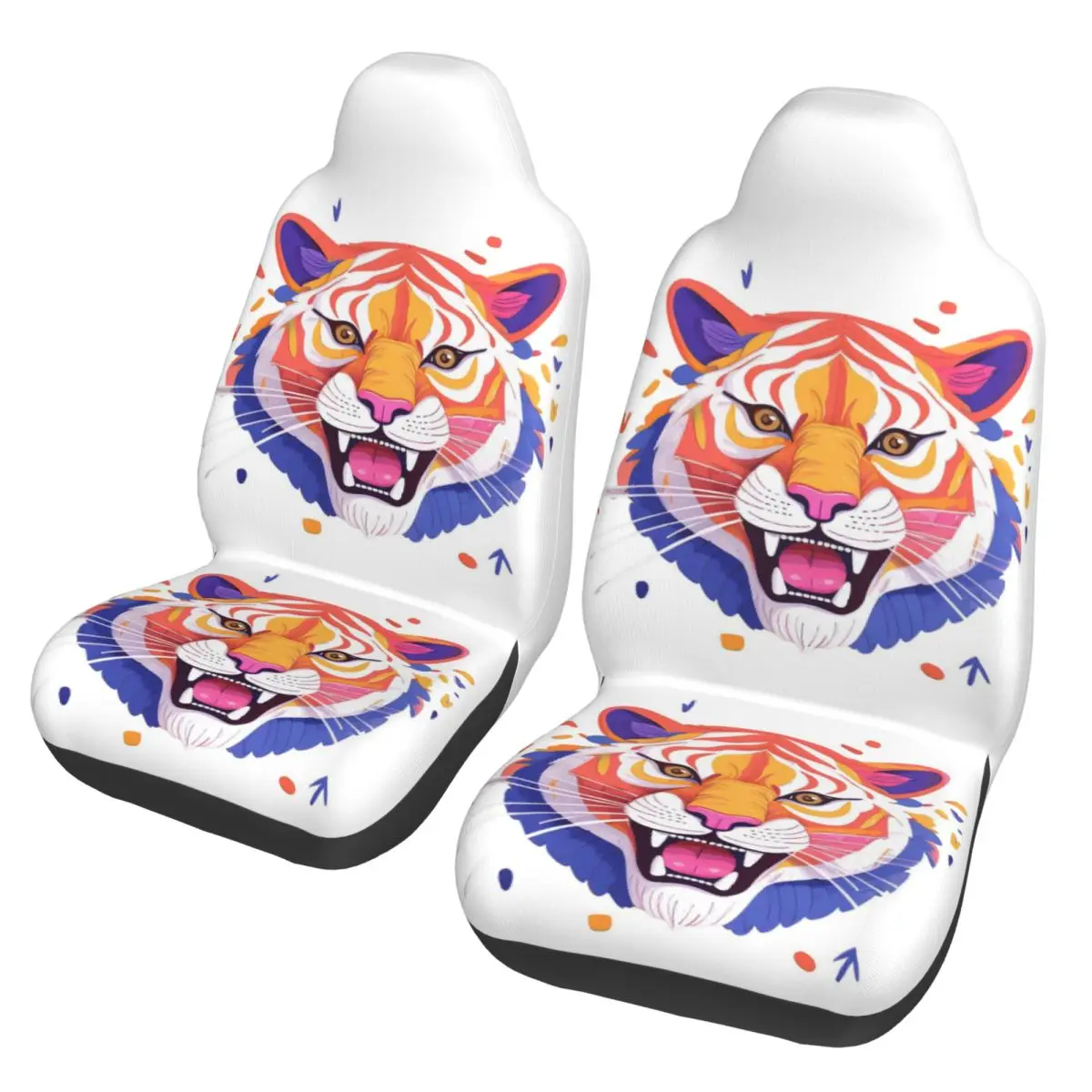 

Tiger Car Seat Cover Set 2 Pcs for Cars Auto SUV Universal Protector Accessories