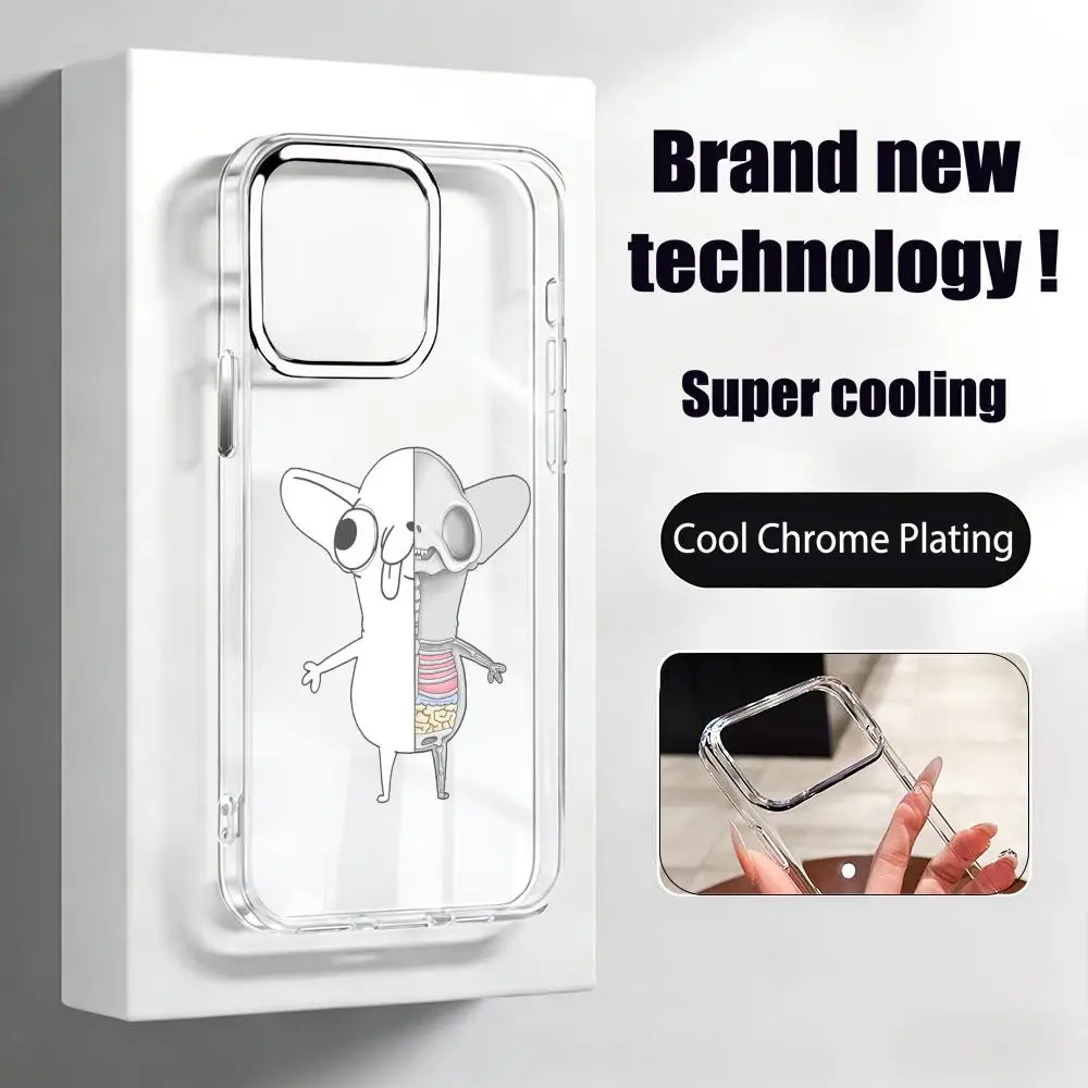 Puppy funny adorable Chihuahua Phone Case For iPhone 17 air 16 15 14 13 12 11 Pro Max Plus Chrome Button Camera Ring Transparent - view 4