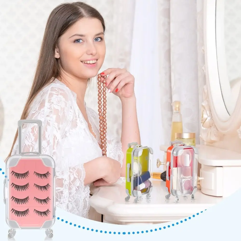 

Миниатюрный мини-чемодан, коробка для конфет, имитация чехла на тележке, аксессуары для хранения, накладные ресницы, упаковочные коробки, портативные