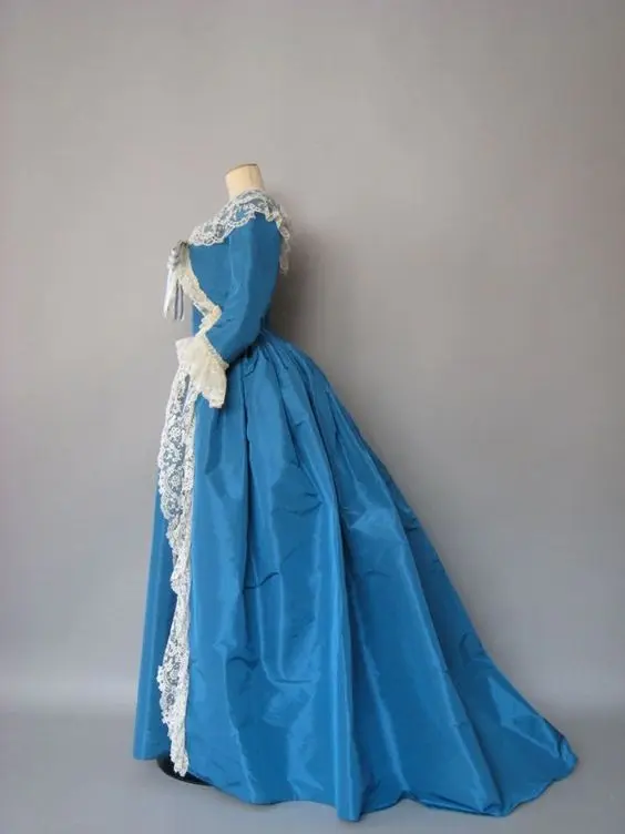 Marie Antoinette Rococo Fancy Blue Dress Victorian The Duchess Ball Gown Dress Women Wedding Dress Medieval Lace Dress