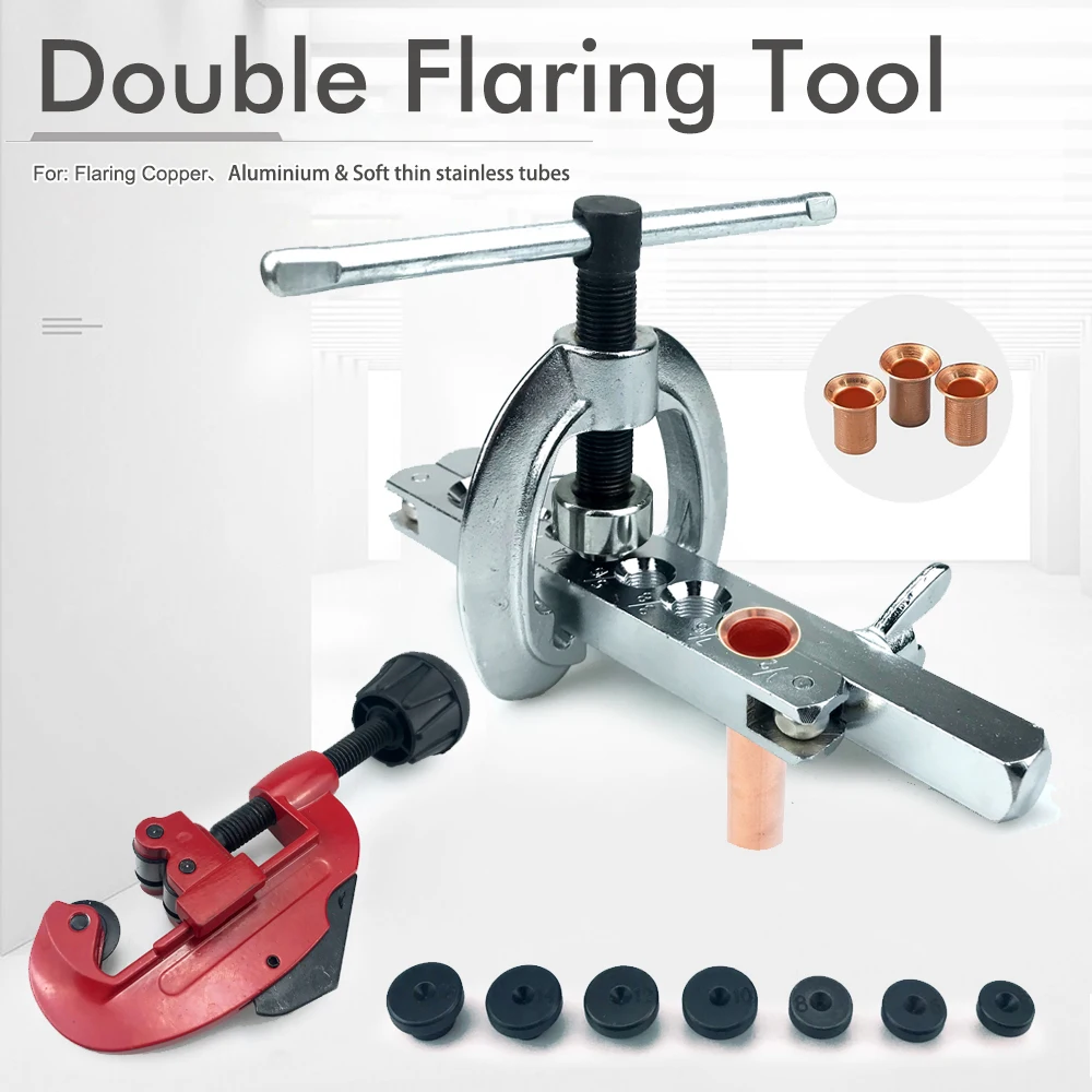 

Inch/Metric Double Flaring Tool Kit Set Tube Bender Pipe Repair Mechanic Brake Plumber Aluminium Copper Brass Flares Tool Set