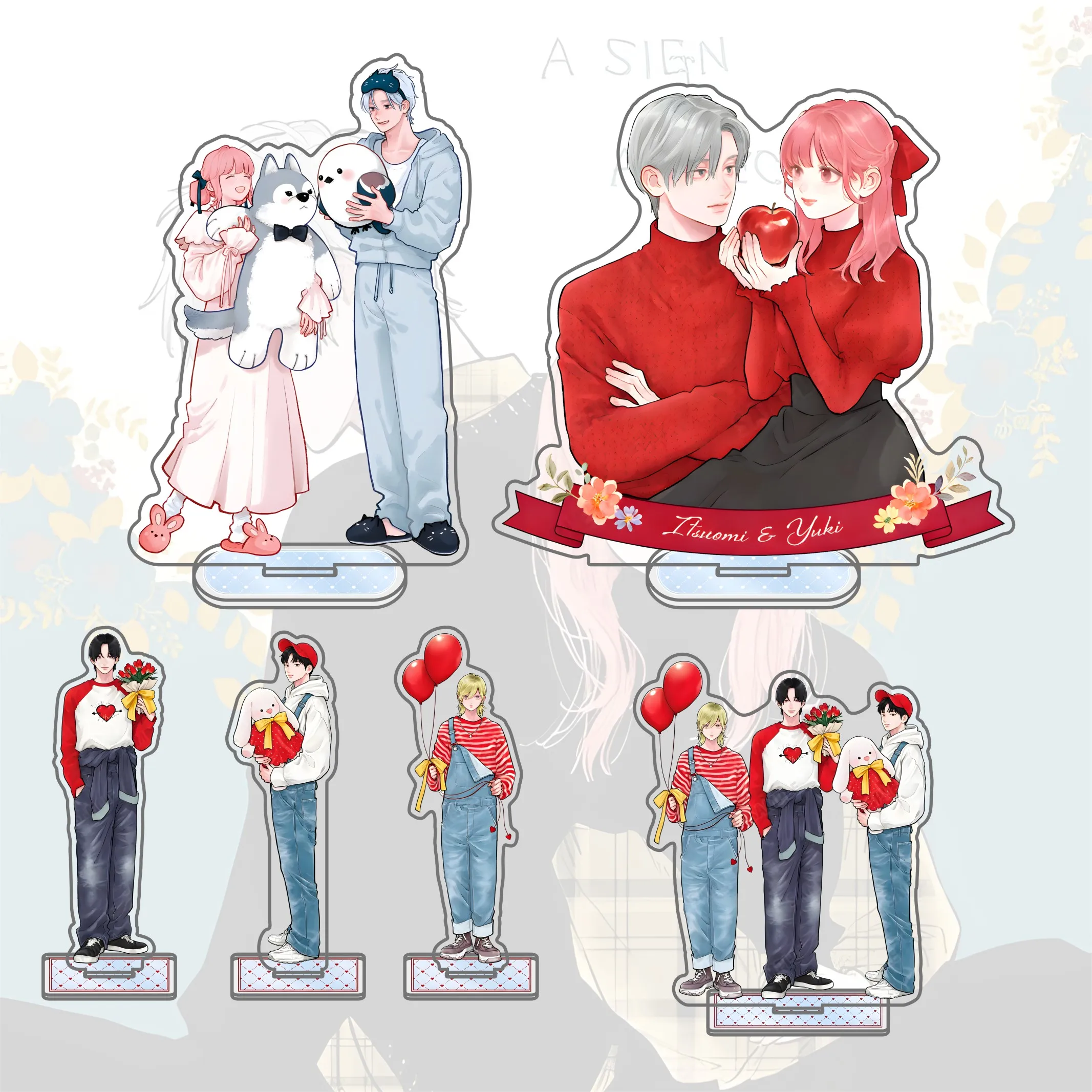 Llaveros de acrílico de doble cara de 15 cm con diseño de anime, un signo de afecto, accesorios decorativos, regalos de colección.