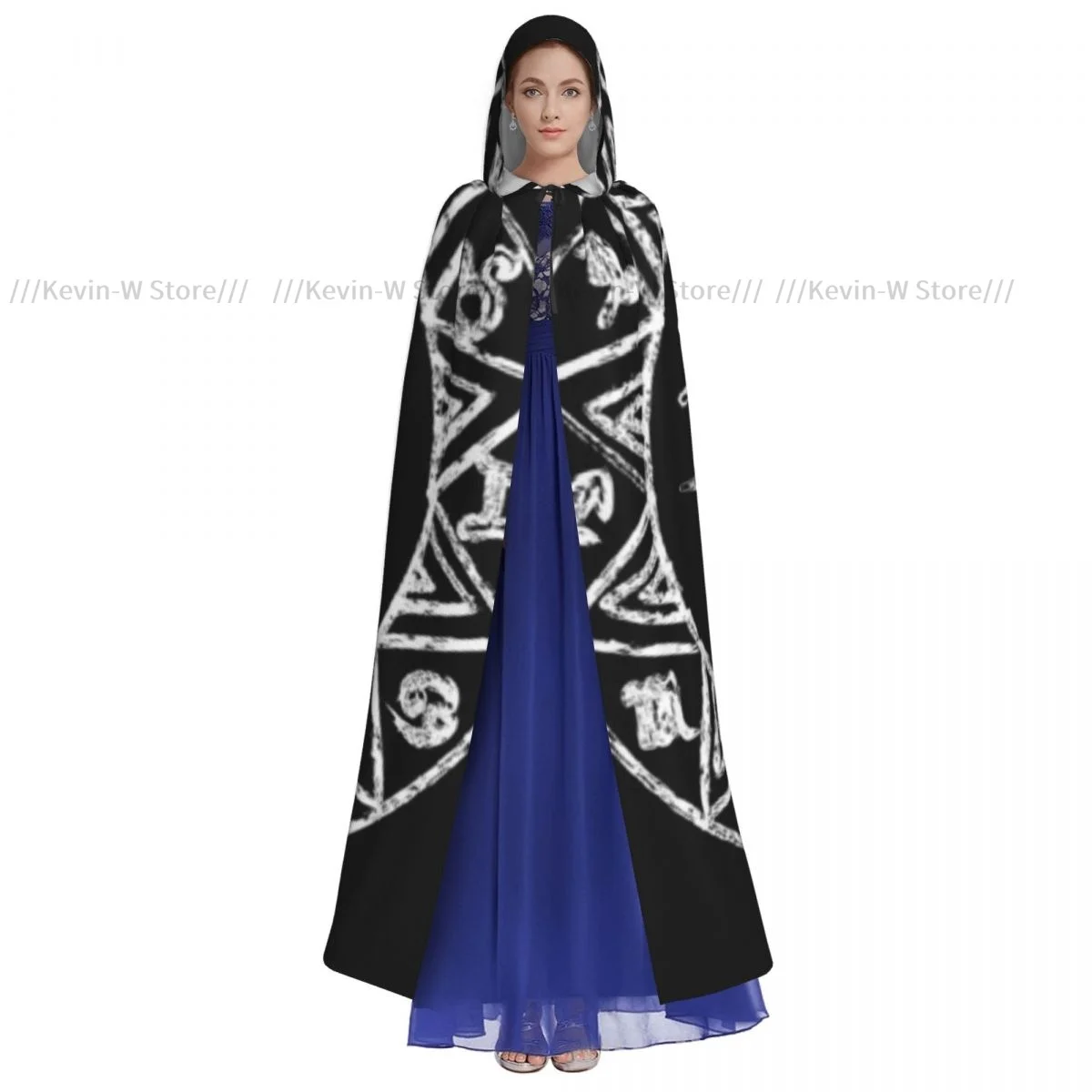 Unisex Witch Party Reversible Hooded Adult Vampires Cape Cloak Horoscope Poster