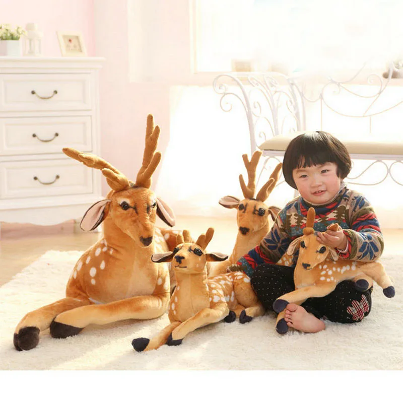 YUKAME 30-60cm Simulation Animal Plush Toys Sika Deer Doll Christmas Gifts Girl Cute Kawaii Stuffed Toys