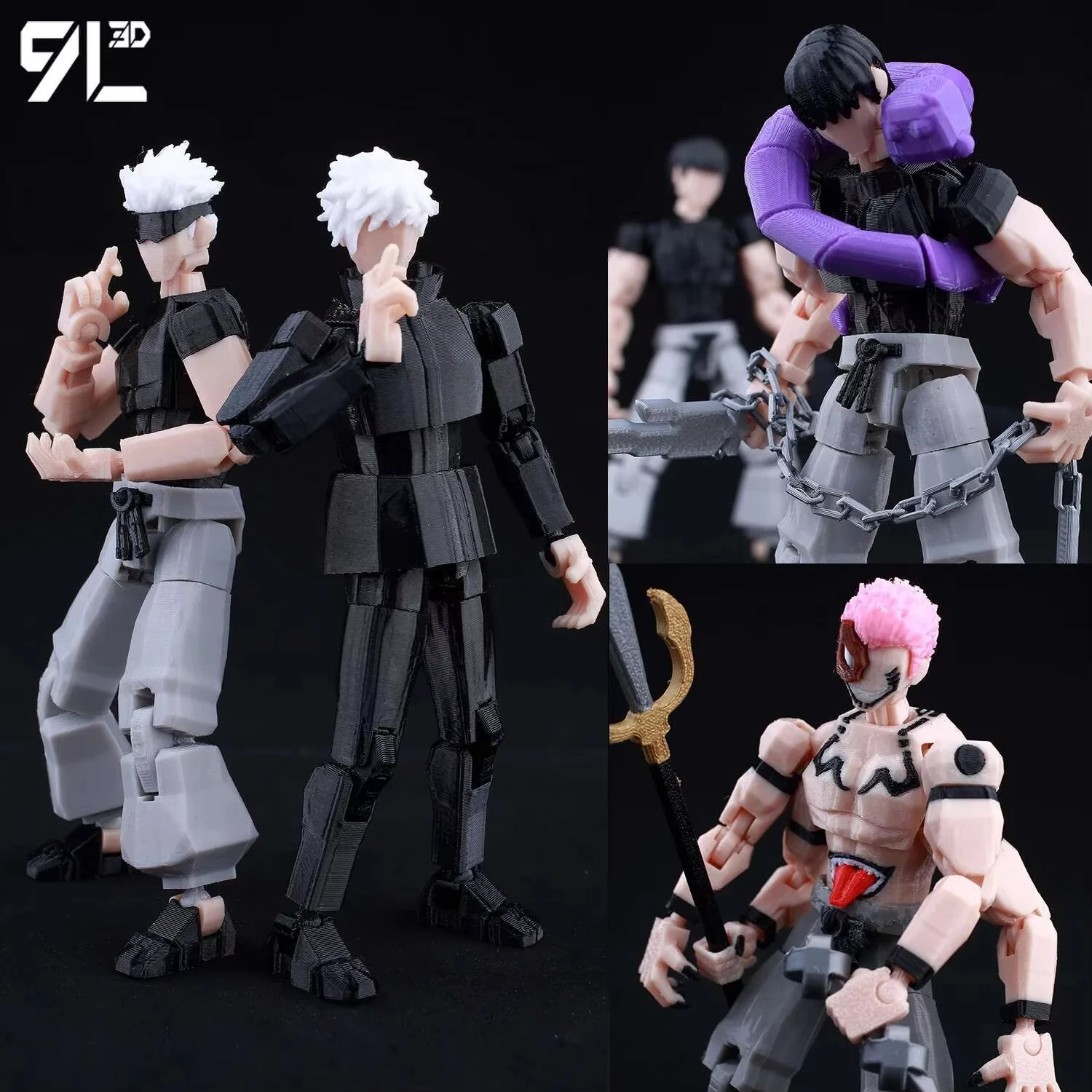9l3d impresso sorte manequim 13 jujutsu kaisen gojo satoru toji
