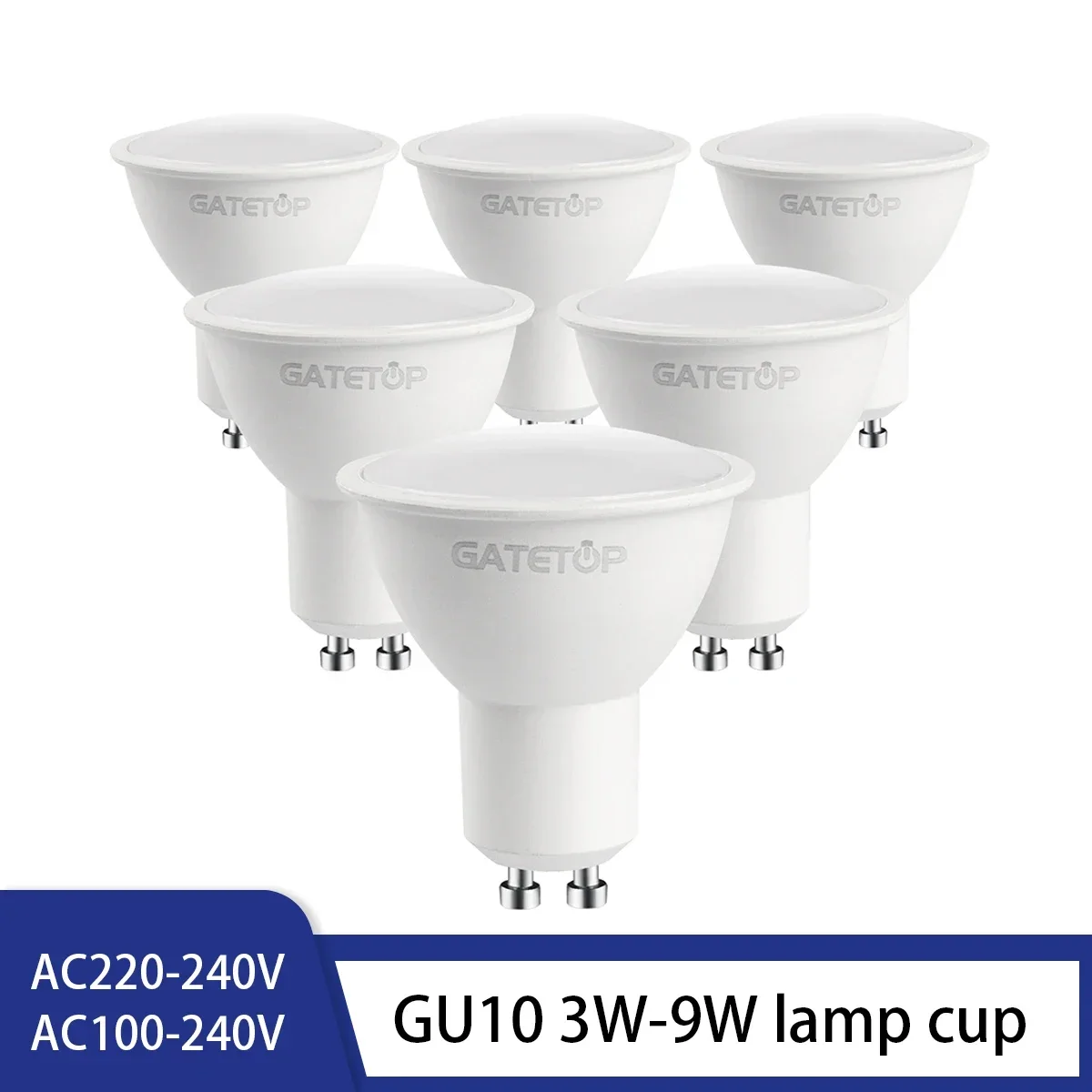 

30pcs Energy Saving Spot GU10 Lampara No Flicker GU10 Base 9W 8W 7W 6W AC 110V 220V Warm Naturelight Suitable for Home Derection