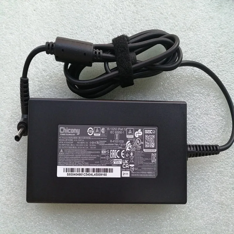 Chiconya-7.5a 150w ACアダプター,A18-150P1A msi用充電器,クロスシュエアコンA11UCK-264,カタナgf76 11ud 11c c 11uc-1091