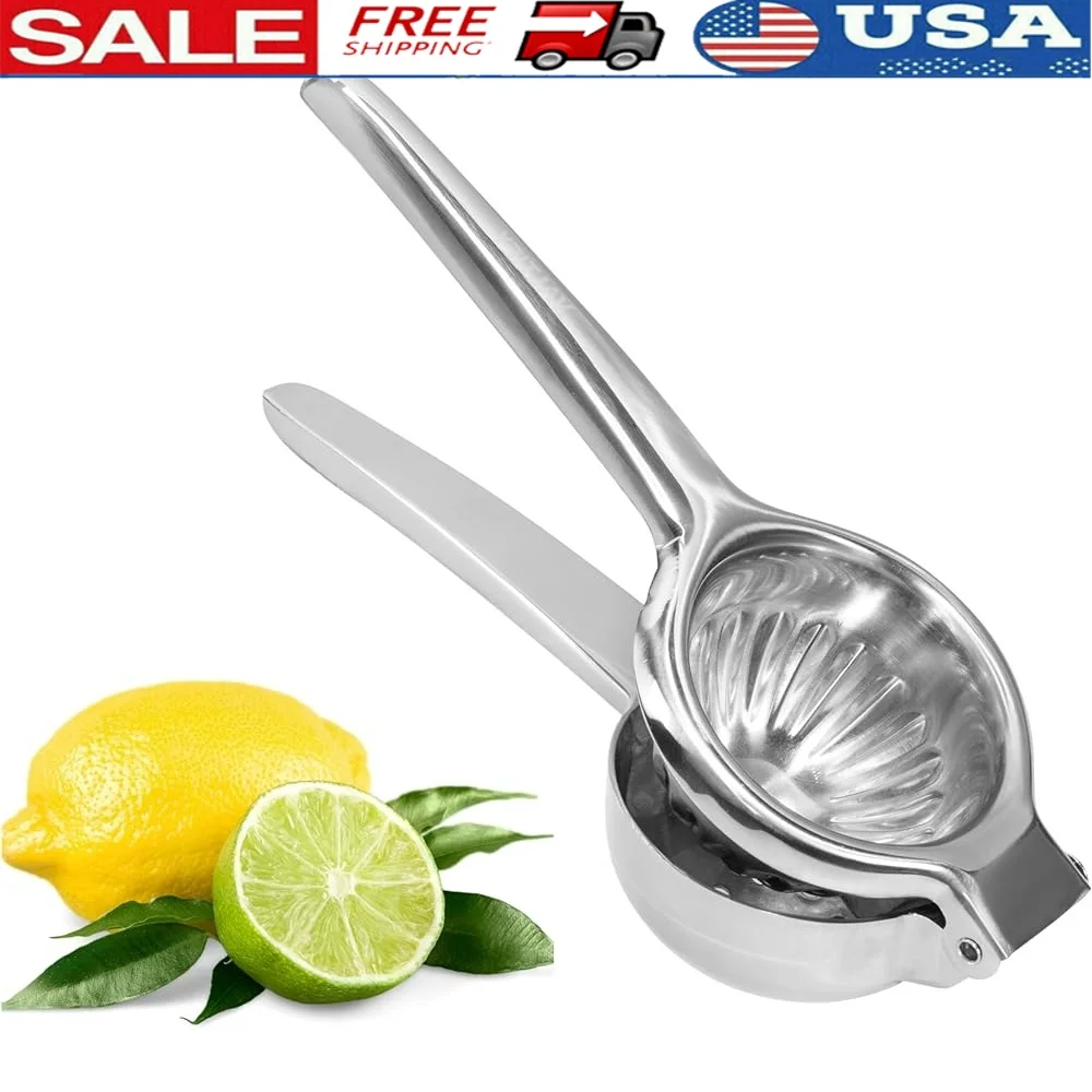 

Stainless Steel Lemon Squeezer Heavy Duty Ergonomic Handle Rust Proof Juice Extractor Dishwasher Safe Large Bowl Citrus Fruits