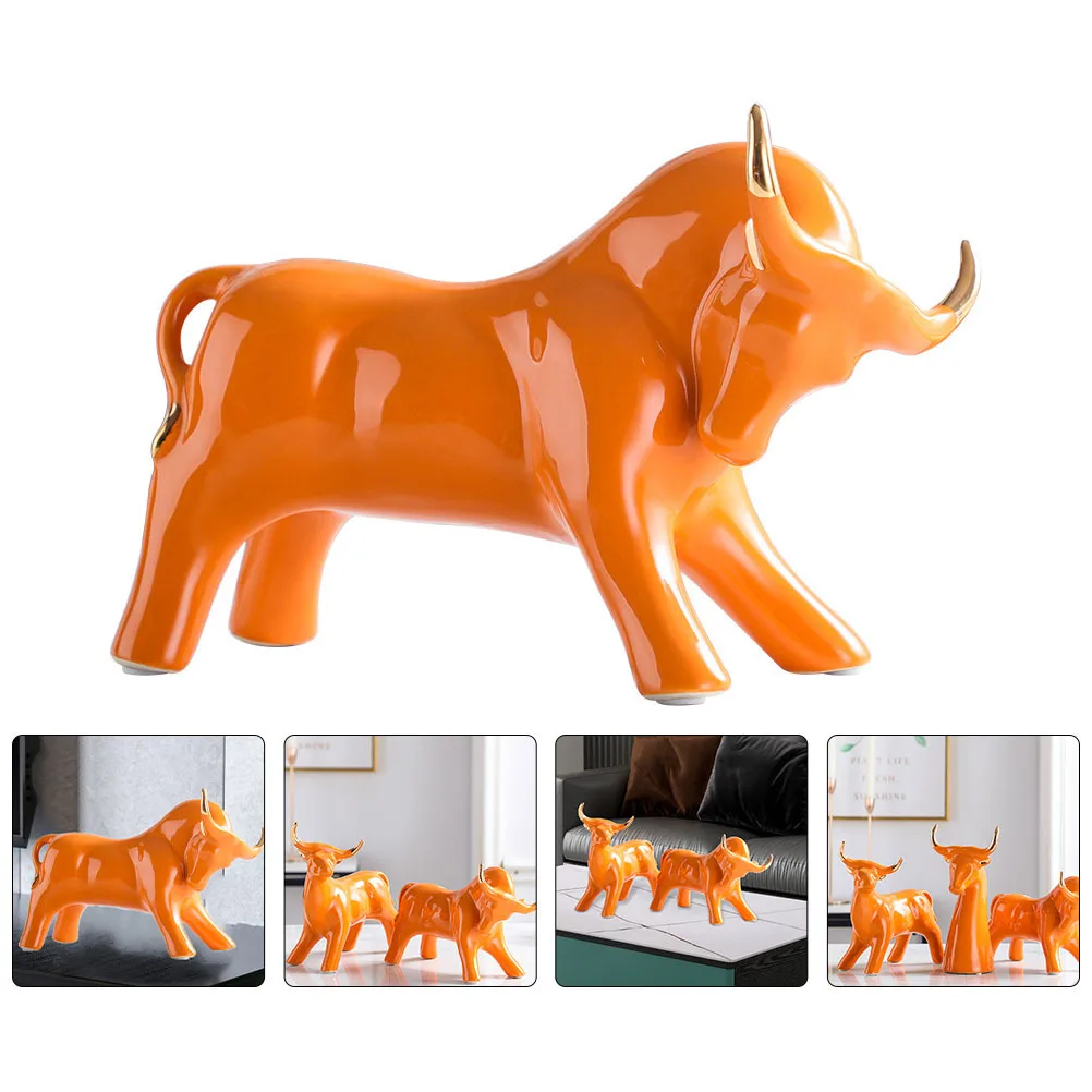 

Creative Desktop Ox Ornament Cattle Sculpture for Home Tabletop Decoration Photography Prop Cattle Adornment