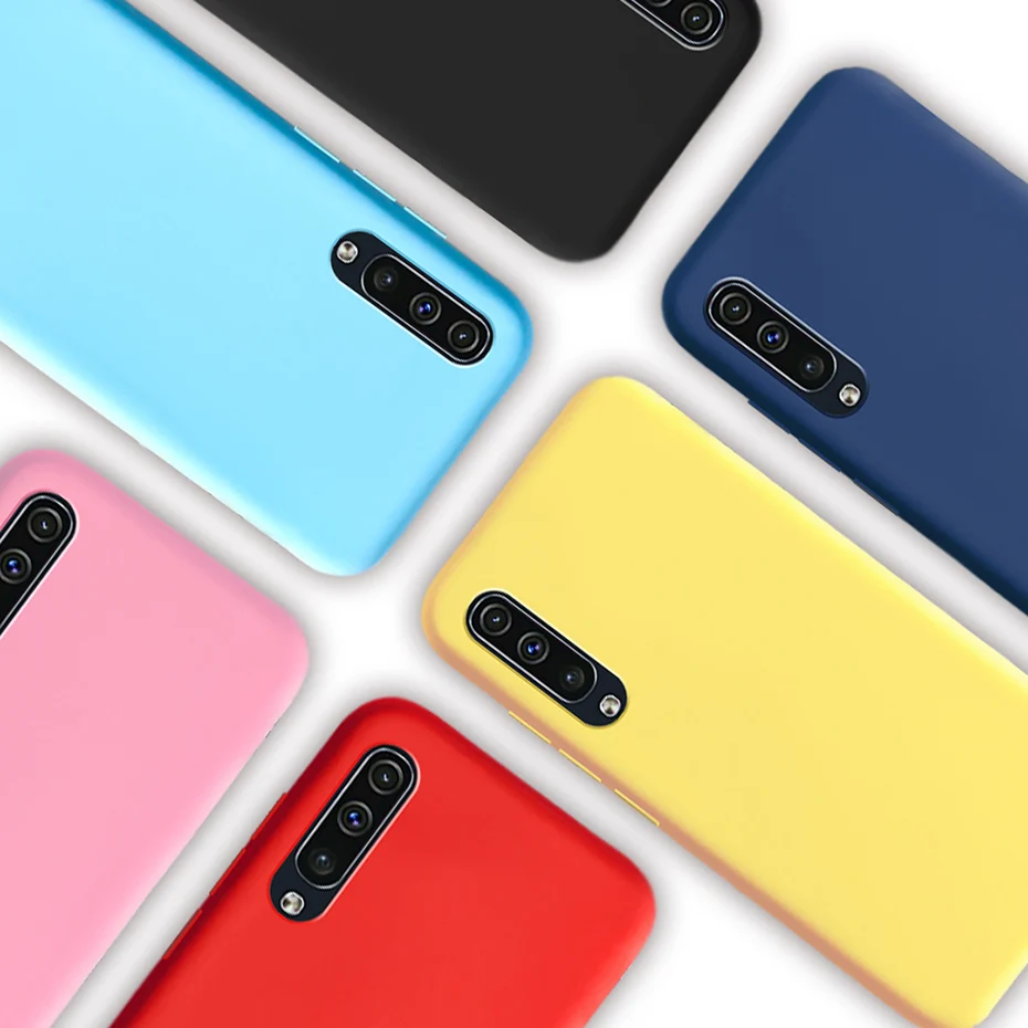 Pure Color silicone phone case for samsung galaxy a50 a70 a30 a40 a20 a10 galaxi a50s a30s a20e a10s frosted soft cover cases