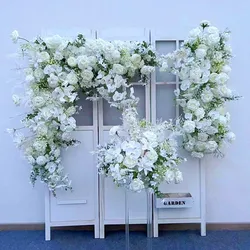 Wedding Arch Arrangement Artificial Flowers Hydrangea Baby Breath Flower Row T-Stage Decor Road Leading Flower Ball Photo Props