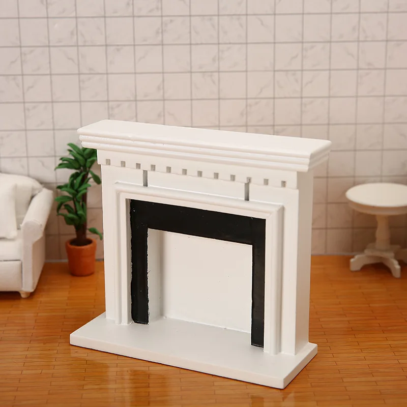 BJD Dollhouse 1:12 Wooden Accessories Mini American Fireplace Decorative Cabinet Simulation Miniature Home Scene Model Toy