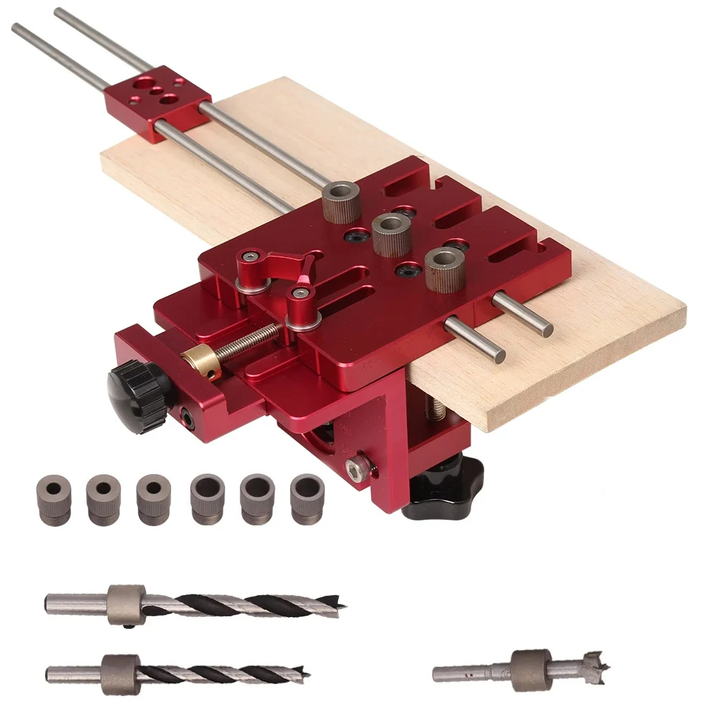 1 Set 3 In 1 Adjustable Dowelling Jig Pocket Hole Jig For Furniture Fast Connecting Woodworking Drill Guide Punch Locator Tools