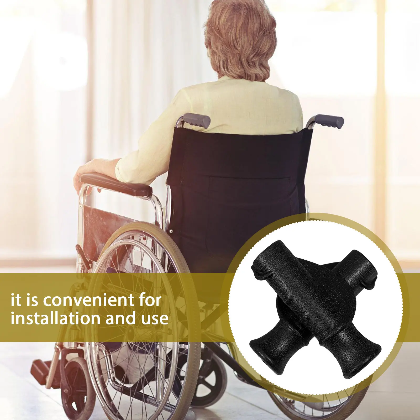 2Pcs Mobility Aid Handle Covers Comfortable Non-Slip Grip for Wheelchairs Walkers Strollers Elderly Disabled Injured Users Hand