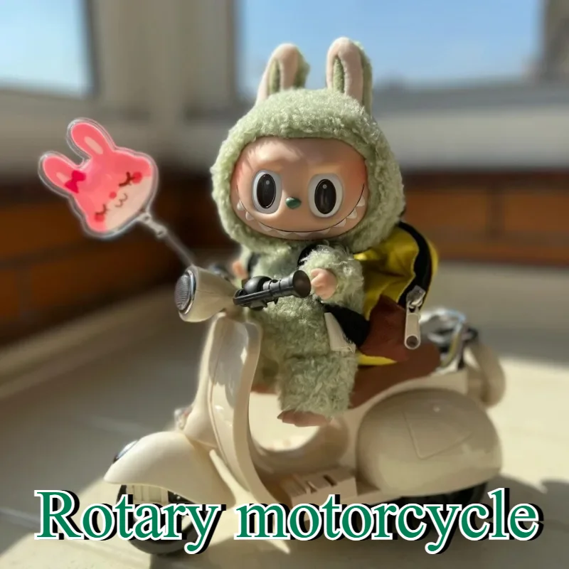 Doll Mini Electric Motorcycle Retro Dazzling Spin Children's Toy for Labubu Toy Motor for Doll (no Doll) Pet Toys  Birthday Gift