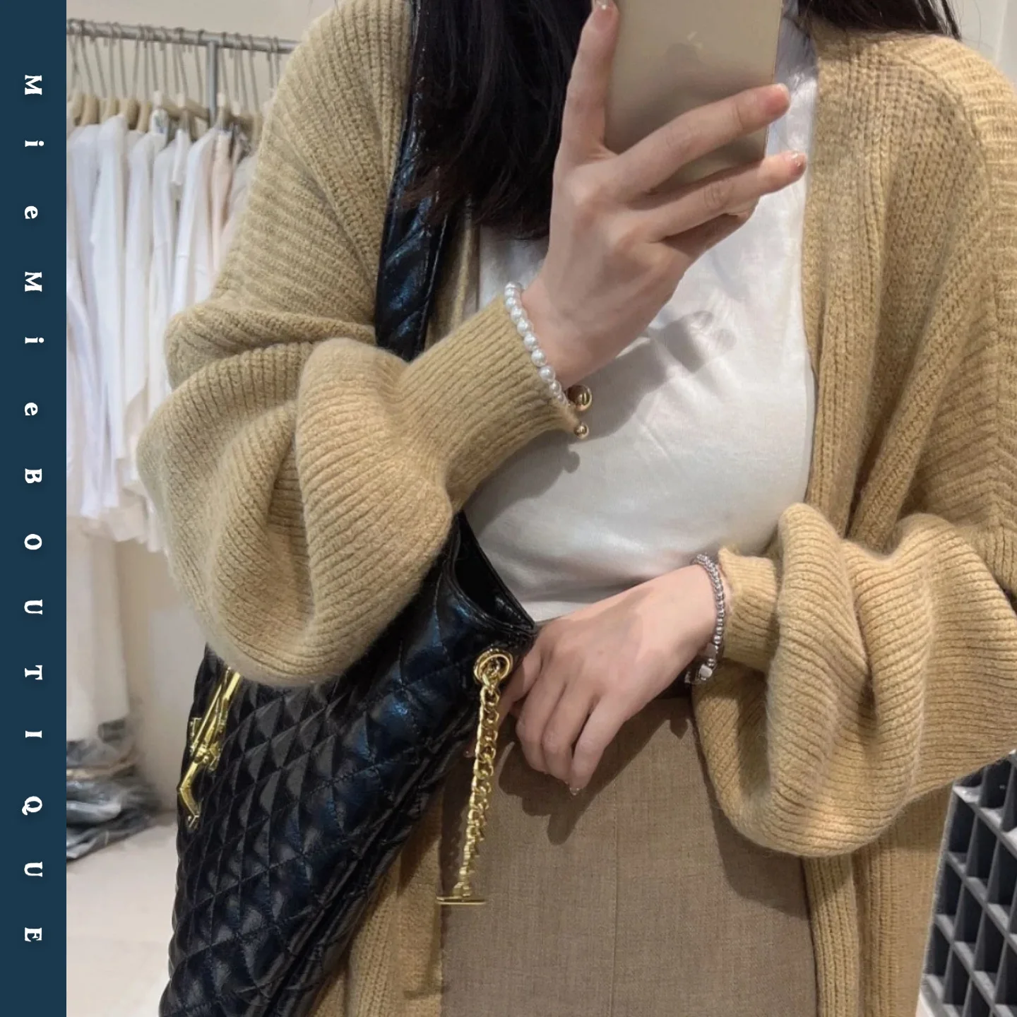 

Thiened Long Knitted Cardigan Soft Cozy Classic Ele Sle Women's Sweater Coat Sweet Sle Straight Tube Long Sve