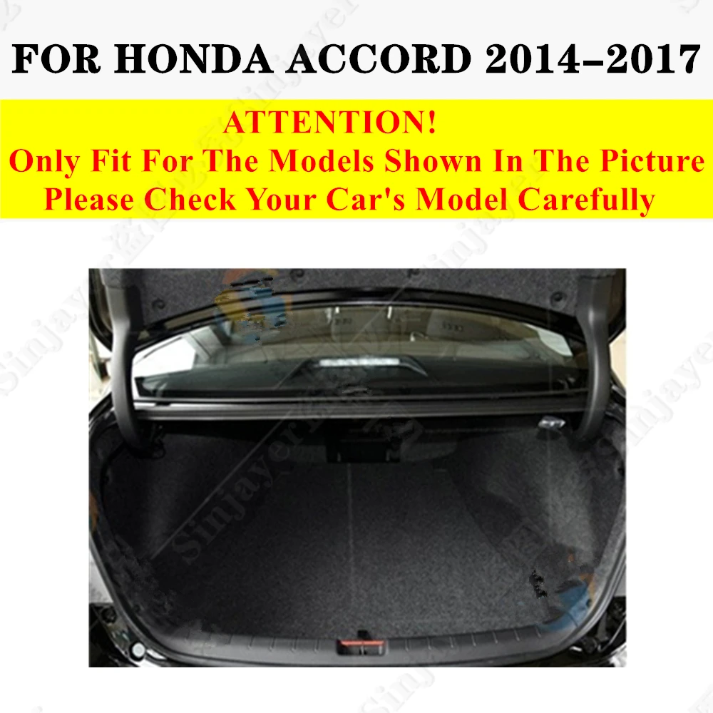 High Side Car trunk mat for Honda Accord 9TH 2017 2016 15 2014 Tail Boot luggage Pad Cover Rear Cargo Liner Interior Accessories