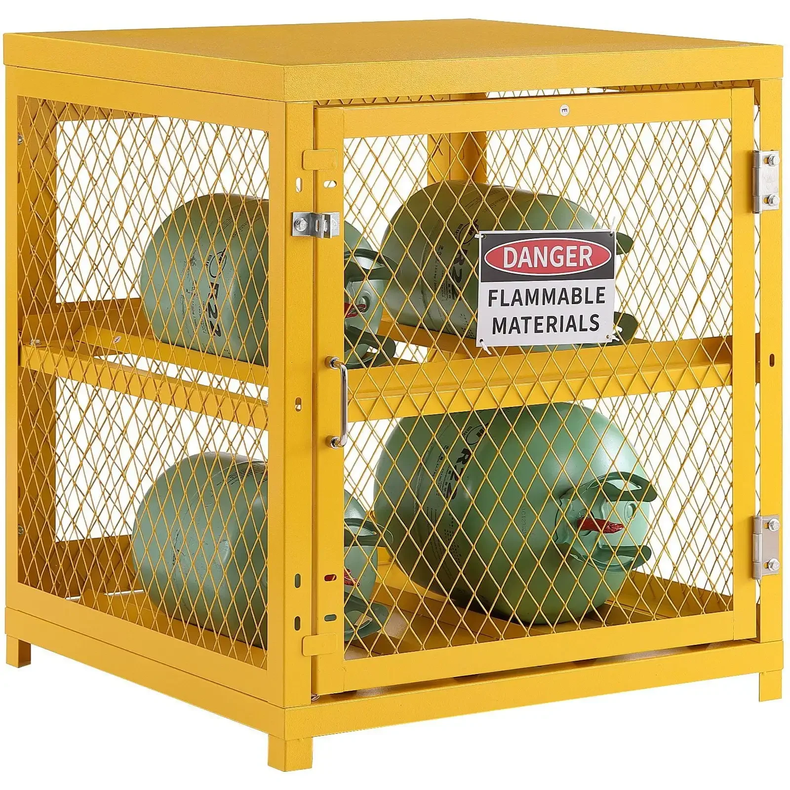 Horizontal Cylinder Storage Cabinet, 4 x 33 lbs Cylinder Capacity, 31.02x30.04x35 inch Propane Storage Cage, Gas Cylinder Cabine