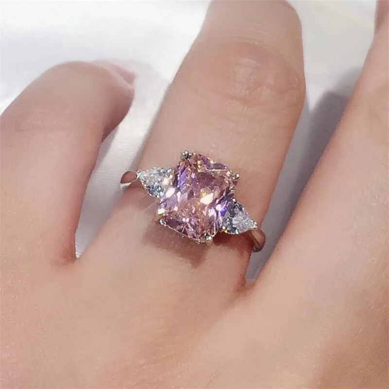 

18K AU750 Gold Ring Pink 3 4 Carat Mosan Diamond D VVS Women's Ring Wedding, engagement, party, holiday gift fashion