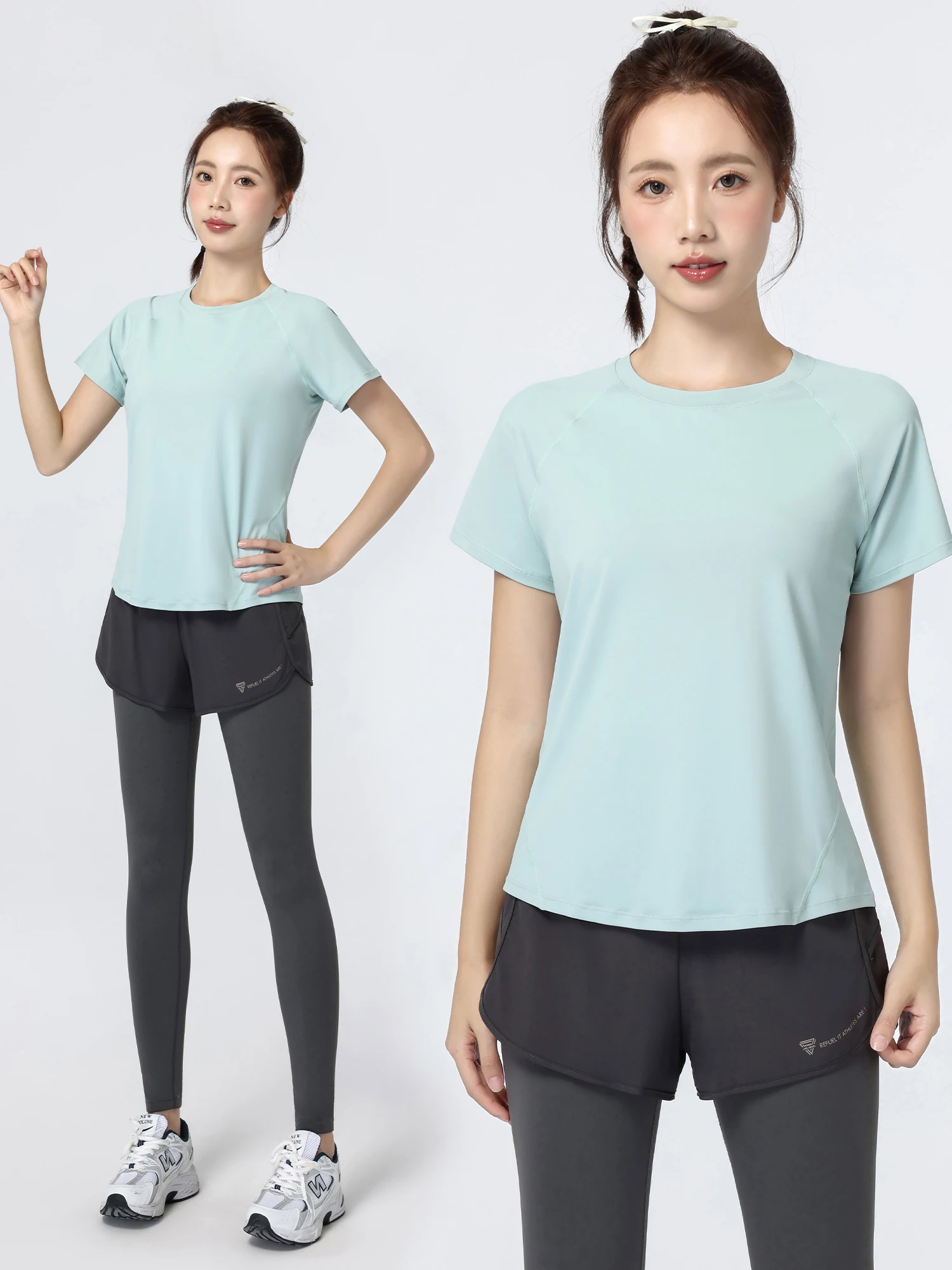 

Qui Dry Sports Set Women's 2026 New Fitn Clothes Faionable Breathable Yoga Wear Profional Outdoor Morning Run Outfit
