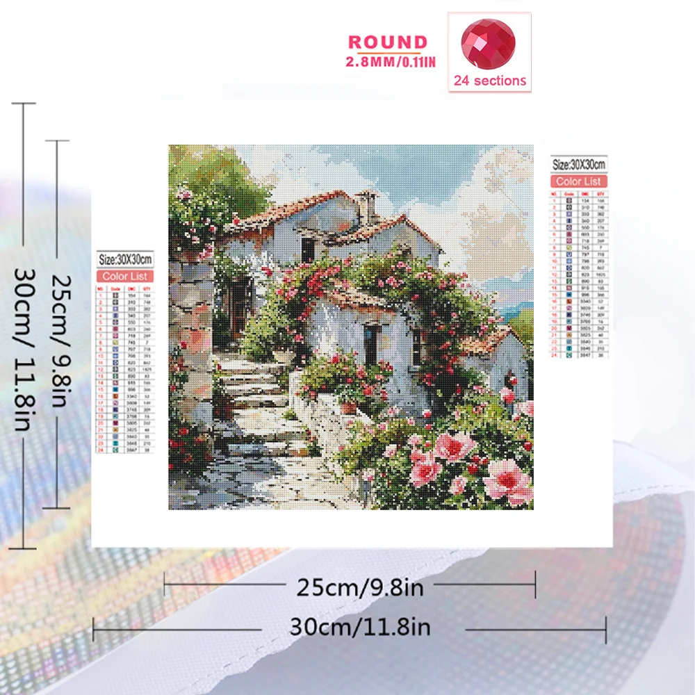 Evershine Full Diamond Painting House Landscape New Collection 5D DIY Diamond Mosaic Flower Handmade Home Decor Creative Hobby