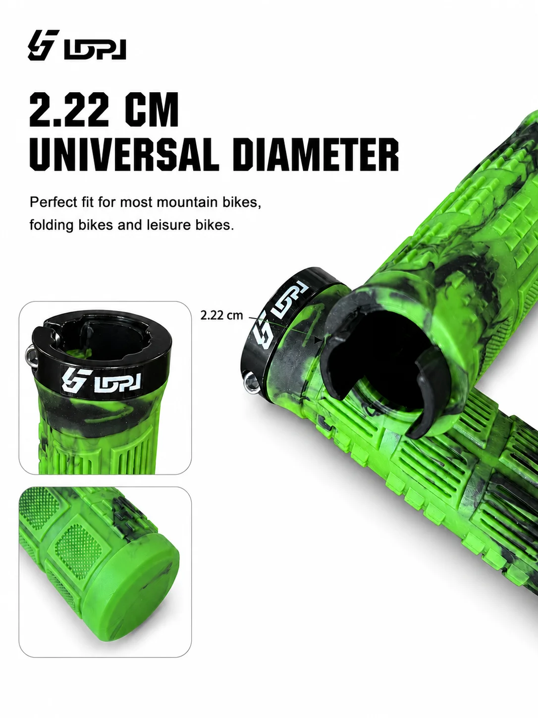 LDPJ Siebenfarbiges Mountainbike-Griffset TPE-Griff Einseitig Verriegelbar Rutschfest Zweifarbig Gemischte Farben – Detail 3