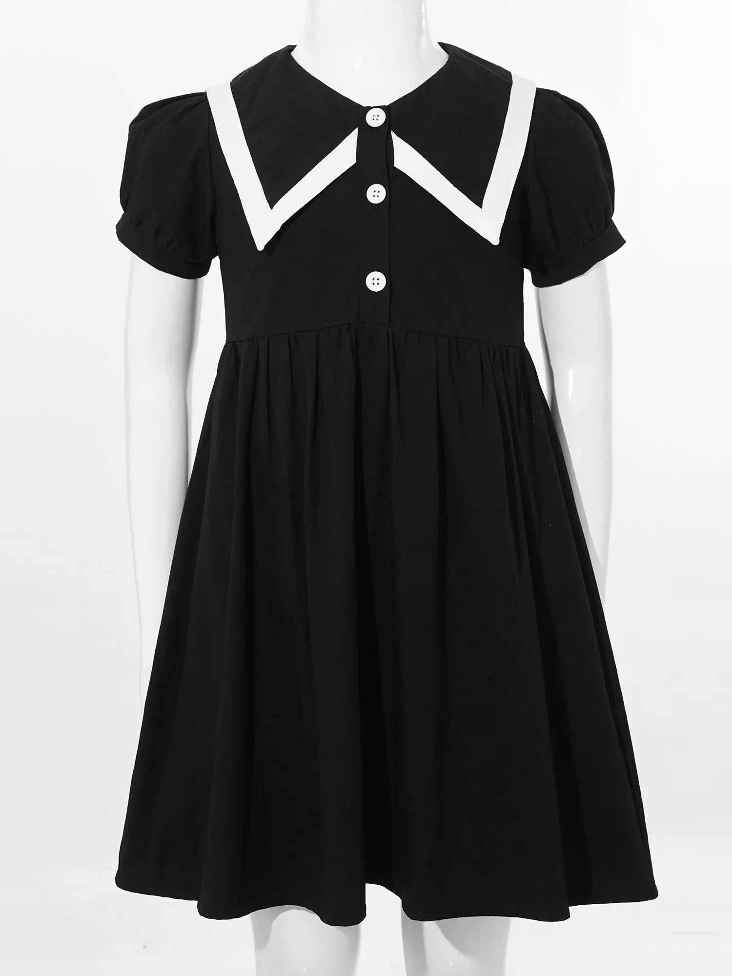 Robes d'été blanches pour filles, uniforme scolaire, vêtements pour adolescents, robe de soirée à manches courtes bouffantes, Costume pour bébés enfants de 3 à 14 ans