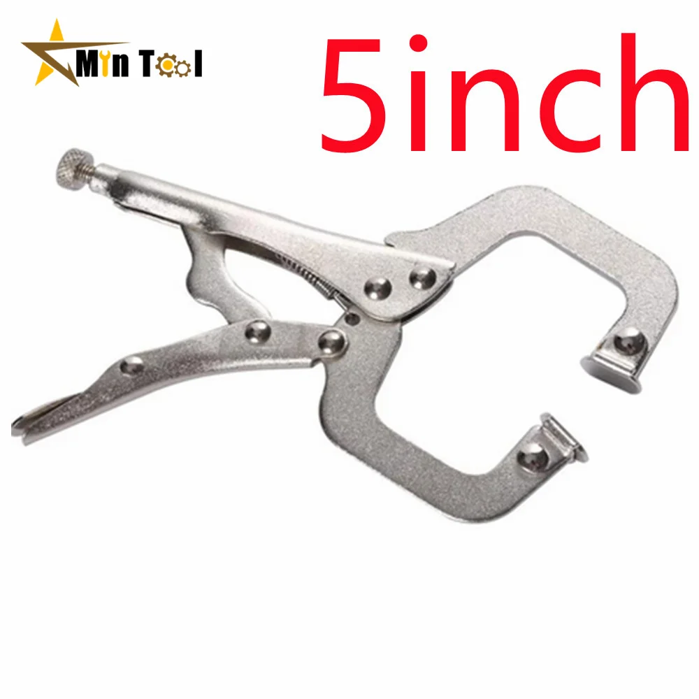 C Clamp Weld Clip Woodwork Fix Plier Pincer Tong Tenon Grip Vise Swivel Pad Locator Alloy Hand Tool for Wood Working